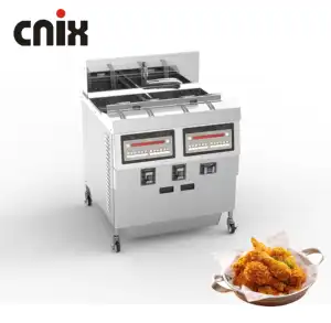 2 Tank 4 Basket Deep Fryer Chicken Broaster Machine OFE-322 with Oil Filter for OFE-322
