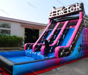 Ensemble commercial glissade et pelouse adulte <span class=keywords><strong>Tic</strong></span> <span class=keywords><strong>Toc</strong></span> toboggans gonflables pour piscine toboggan gonflable - Product Image 1