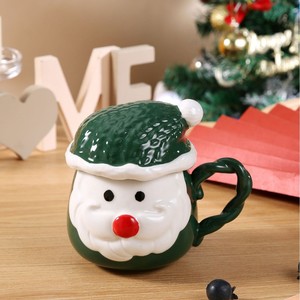 Jolies tasses en céramique de Noël avec couvercles, tasses à eau pour couple, pour la maison - Product Image 5