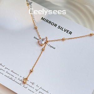 Collana a Catena a Y con Perla a Goccia in Argento Sterling 925, Gioiello di Tendenza di Alta Gamma per Donne, Regalo per la <span class=keywords><strong>Vita</strong></span> Quotidiana - Product Image 3