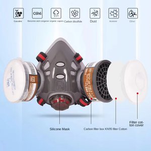 <span class=keywords><strong>Masque</strong></span> <span class=keywords><strong>respiratoire</strong></span> demi-visage en silicone réutilisable à 2 couches avec valve d'expiration pour un ajustement confortable, travail de sécurité pour la peinture industrielle - Product Image 2