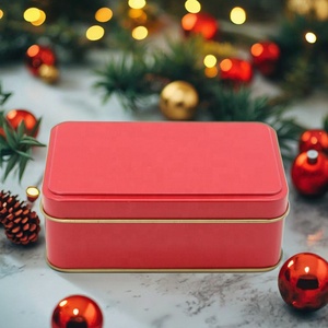 Rectangular Tinplate Metal Tin Can for Snacks Candies Chocolates <strong>Christmas</strong> Gifts Cookies <strong>Sweets</strong> - Product Image 1