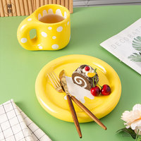 Nordique corée Ins Style fromage jaune Pangpang grosse tasse créative nouveauté tasse et soucoupe tasse à café tasses en céramique
