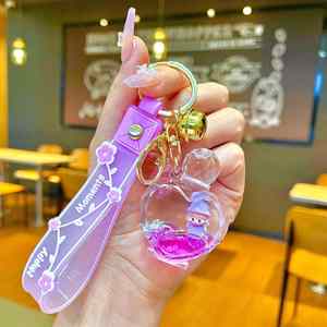 2025 Acrylic Liquid Keychain <b>Floating</b> Quicksand Perfume Bottle, Heart Drift Bottle Pendant for Girls Cute Gift - Product Image 6