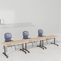 Table de formation mobile pliable en un clic OMNI avec roulettes, bureau mobile pour salle de formation des employés