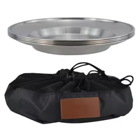 Plateau commercial en acier inoxydable de 23cm 304 assiette de camping et de restaurant de qualité alimentaire