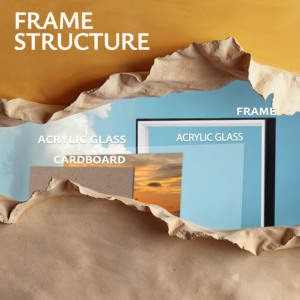 Großhandel Holzrahmen für Bilder Quadratisches Design Abgeschrägte Kanten Schwarz und Weiß Maßgefertigter Holz-Fotorahmen Familiendekoration - Product Image 4