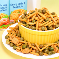 En gros, Mélange de snacks en vrac : bâtonnets de crevettes barbecue, mélange de haricots et noix, petits pois, fèves, Prêt à l'exportation, Fournisseur d'usine OEM