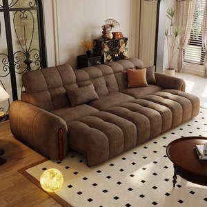 Sofá Cama Eléctrico Multifuncional Ajustable y Extensible de <span class=keywords><strong>Tres</strong></span> Plazas con Tela Antiarañazos para Gatos, Estilo Retro, para Sala de Estar, Nuevo 2025 - Product Image 1