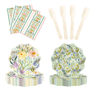 Platos y Servilletas de Papel con Diseño de Flores Silvestres DAMAI, Artículos para Fiestas, Platos Florales y Juego de Vajilla Desechable para Decoraciones de Primavera - Product Image 3