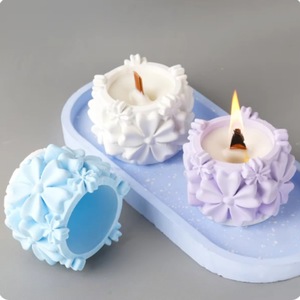 Silicone <b>Mold</b> For Petal Relief Candlestick 3D Flower Shape DIY Plaster <b>Candle</b> Holder Wedding Craft <b>Mold</b> - Product Image 2