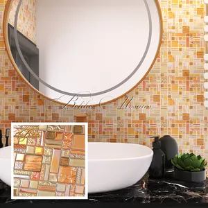Süper çarpıcı yanardöner cam mozaik özellik duvar karosu kaplama ev dekor Backspace şık ön Accent mutfak Backsplash
