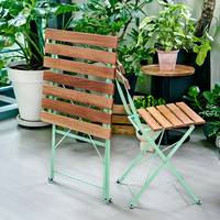 Ensemble table et chaises pliantes en bois massif imperméable, mobilier de salle à manger portable pour extérieur, patio, restaurant, balcon, jardin