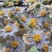 Planta Artificial de Cosmos Tejida a Crochet, Decoración Boho para el Hogar, Regalo de Graduación para Ella, Adorno para Mesa de Boda