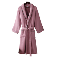 Peignoir à col châle en tissu gaufré 100% coton, luxe hôtelier, avec logo monogramme, vente en gros usine
