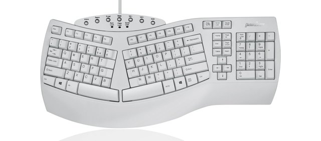OEM ODM Ergonomic Split Keyboard with Natural Curved Design  White  Full Size US English Layout