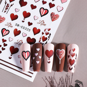 Pegatinas 3D para <span class=keywords><strong>Uñas</strong></span> con Diseño de Rosa y Corazón para el Día de San Valentín, Calcomanías con Forma de Corazón, Globos y Flores, Decoración de <span class=keywords><strong>Uñas</strong></span> - Product Image 4