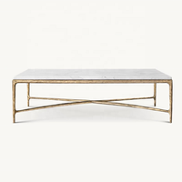 Table basse de forgeage de métal exquise de haute qualité villa département de maison d'hôtes endommagé peut personnaliser les meubles de salon d'exportation