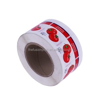 Étiquettes d'emballage imperméables auto-adhésives en vinyle pour fruits et légumes frais, marque personnalisée pour aliments frais personnalisés