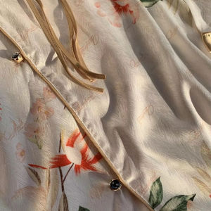 Set Pigiama di Lusso in Raso per Donna, Vita Elastica, Tinta Unita, Traspirante, Asciugatura Rapida, Personalizzabile, Articoli per la Casa - Product Image 2