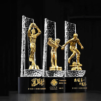 Trophée sportif haut de gamme en cristal et métal, nouveau trophée de football, golf, basketball, badminton, course, MVP, tournoi, plaque gravée