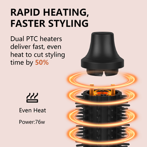 แปรงหวีผมแบบ2 in 1 80 °C-220 °C ± 10% ไฟฟ้า76วัตต์พร้อมเหล็กลบสีดำ - Product Image 3