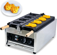 4 pièces Commercial chiens gaufrier Machine 3000w électrique gaufre faisant la Machine farci fromage Dessert Snack Machine