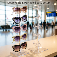 Présentoir à lunettes en acrylique à 5 niveaux – Support de comptoir transparent pour lunettes – Organisateur de merchandising durable pour magasins