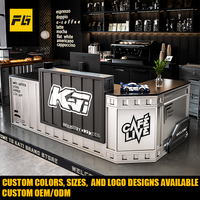 Comptoir de réception/caisse industriel en métal en forme de L, directement de l'usine, pour magasins, cafés, salles de sport - Personnalisation OEM/ODM