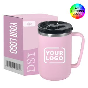 Tazza da Viaggio per Bottiglie d'Acqua 16oz, Tazza da Ufficio, Tazza da Viaggio con Interno in Acciaio Inox e Esterno in Plastica con Coperchio Scorrevole - Product Image 1