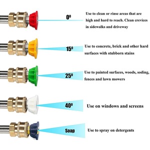 Buses de lavage 1/4 pouce, pistolet à eau haute pression pour lavage de <span class=keywords><strong>voiture</strong></span>, buses de pulvérisation, buses de pistolet à mousse - Product Image 5