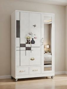 Armoire métallique verrouillable <span class=keywords><strong>sur</strong></span> <span class=keywords><strong>roulettes</strong></span> avec étagères réglables et <span class=keywords><strong>tringle</strong></span> de suspension pour rangement de vêtements - Product Image 5