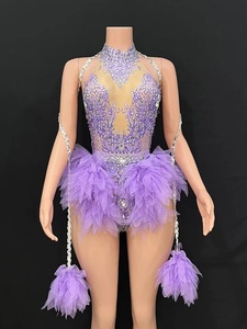 Combinaison moulante pour <span class=keywords><strong>femme</strong></span> adulte, pour équipe de <span class=keywords><strong>danse</strong></span>, chanteurs, costumes de spectacle exotiques, rouge/rose/jaune pour groupe de ballet - Product Image 6