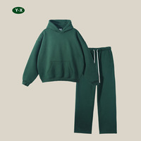 Y-X hiver personnalisé surdimensionné uni coton blanc à capuche costume hommes pull unisexe en vrac grande taille hommes sweats à capuche et pantalons de survêtement ensemble
