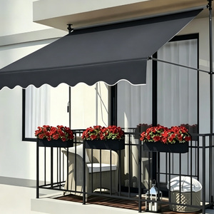 Toldo Retráctil de Aluminio de 3.0m, Operado Manualmente, Sin Perforación, Diseño Moderno, Impermeable, para Patio, Muebles de Exterior, Protección Solar - Product Image 4