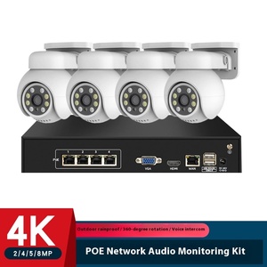 HD 4MP 5MP 8MP đầy đủ màu sắc ngoài trời Mạng CCTV PoE hệ thống 360 xoay Dome Camera NVR ngày tầm nhìn ban đêm 1-năm bảo hành CMOS - Product Image 2