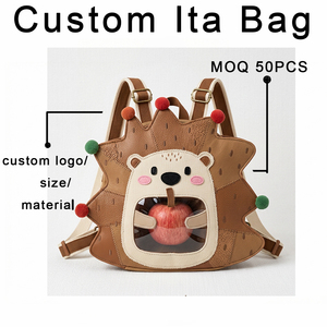 <span class=keywords><strong>Mochila</strong></span> Infantil Personalizable con Ventana <span class=keywords><strong>Transparente</strong></span>, Diseño Adorable de Erizo, en Cuero PU, para Uso Diario y Viajes - Product Image 1