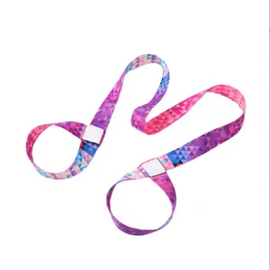 Digital printing Adjustable Colorful Yoga Strap Sling Durable Eco Cotton Yoga Stretch Carrying Strap