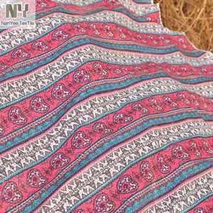 Nanyee Textile Custom Made Full Bohemian Print Pailletten stoff für National Style Kleid