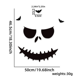 Autocollant mural en feutre Halloween : Citrouille, main de squelette, décoration de porte effrayante pour fête, accessoires pour maison et maison hantée - Product Image 6