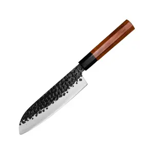 7.5 Inch Santoku Mes Custom Messen Zakmessen X50crmov15 Hoge Canbon Duits Koolstofstaal Metalen Roestvrijstalen Hars Handvat