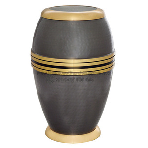 Brass Hammered and Black Nickel Urn - CRU-1064 - Product Image 2