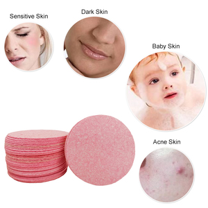 Tái sử dụng bột gỗ màu hồng Facial cellulose <span class=keywords><strong>Sponge</strong></span> cho Spa sử dụng-loại bỏ thân thiện với môi cọ rửa miếng đệm - Product Image 4