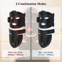 Masque de beauté LED sans fil rechargeable en silicone 415nm 660nm 850nm Lumière rouge bleue infrarouge pour le visage et le cou