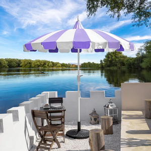 <span class=keywords><strong>Parasol</strong></span> de patio moderne à manivelle, grand, extérieur, imperméable, avec logo personnalisé, en aluminium, polyester 180g, 24 baleines, pare-soleil, glands - Product Image 1