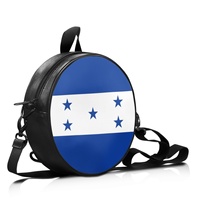 Sac à dos rond en cuir PU avec drapeau national du Honduras, sac à bandoulière réglable pour femmes, sac à bandoulière tendance pour voyage et cadeau