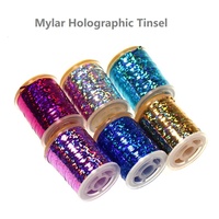 0,3mm/1mm holo graphisches Lametta Fliegen binden Flaches Mylar Lametta Flash Tape Material für Streamer Flashback Nymphen