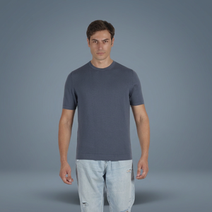 Tricotage en Coton et Cachemire Teint en Fil Uni de Haute Qualité, Écologique, Décontracté, à Manches Courtes, Fabrication Italienne - Product Image 3
