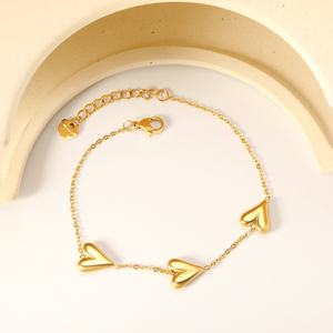 Collar de Corazón con Cuentas y Cadena de Acero Inoxidable Chapado en Oro de 18K, Joyería Personalizada al por Mayor, Sin Deslustre, para Mujer - Product Image 4