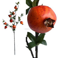 Enkelstammige 8-koppige granaatappel Guava Punica Granatum oranje rood 88cm Kunstmatige vruchten Ecologisch Hoogwaardig Thanksgiving